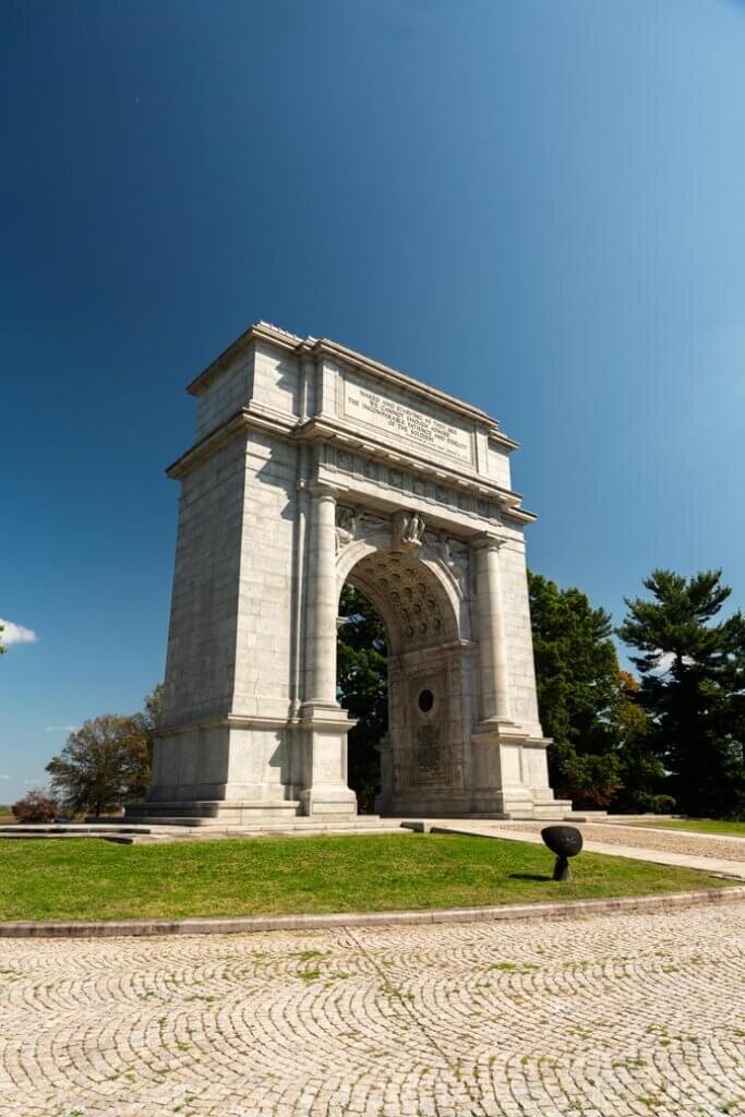 National Memorial Arch at Valley Forge National Historic Park in Valley Forge PA