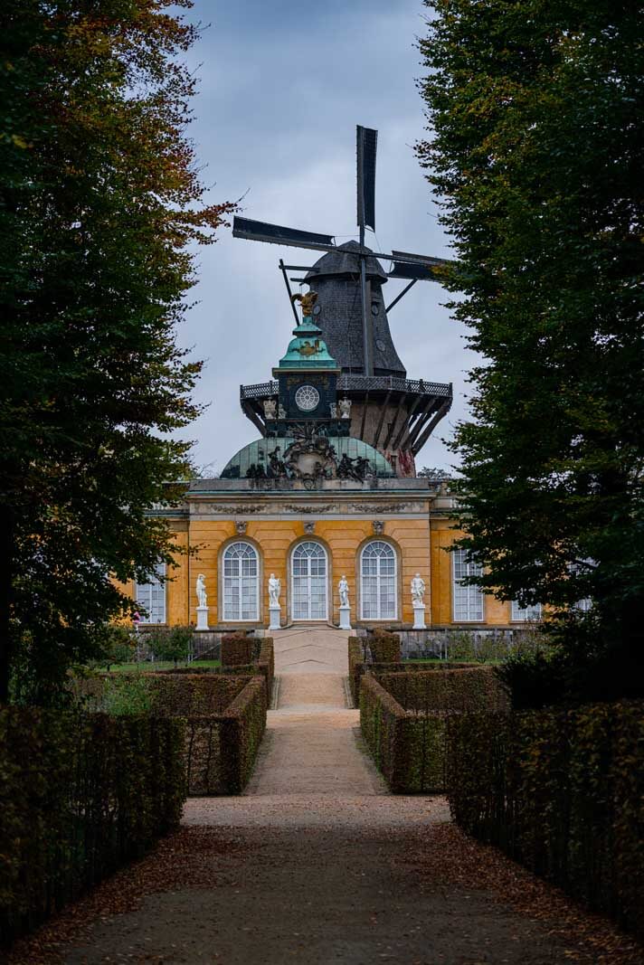 New Chambers of Sanssouci in Potsdam and windmill