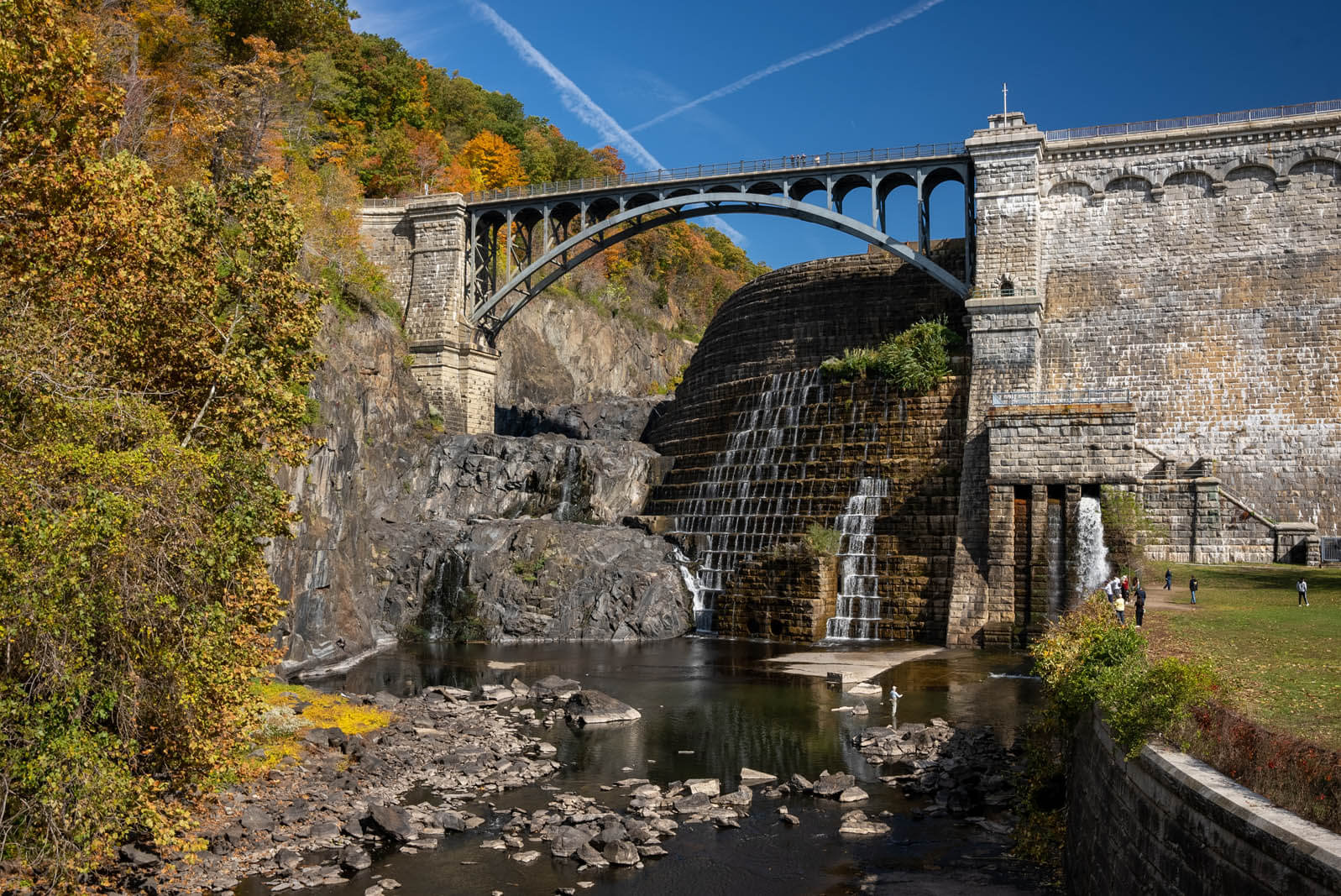 New Croton Dam waterfall at Croton Gorge Park in the Hudson Valley New York