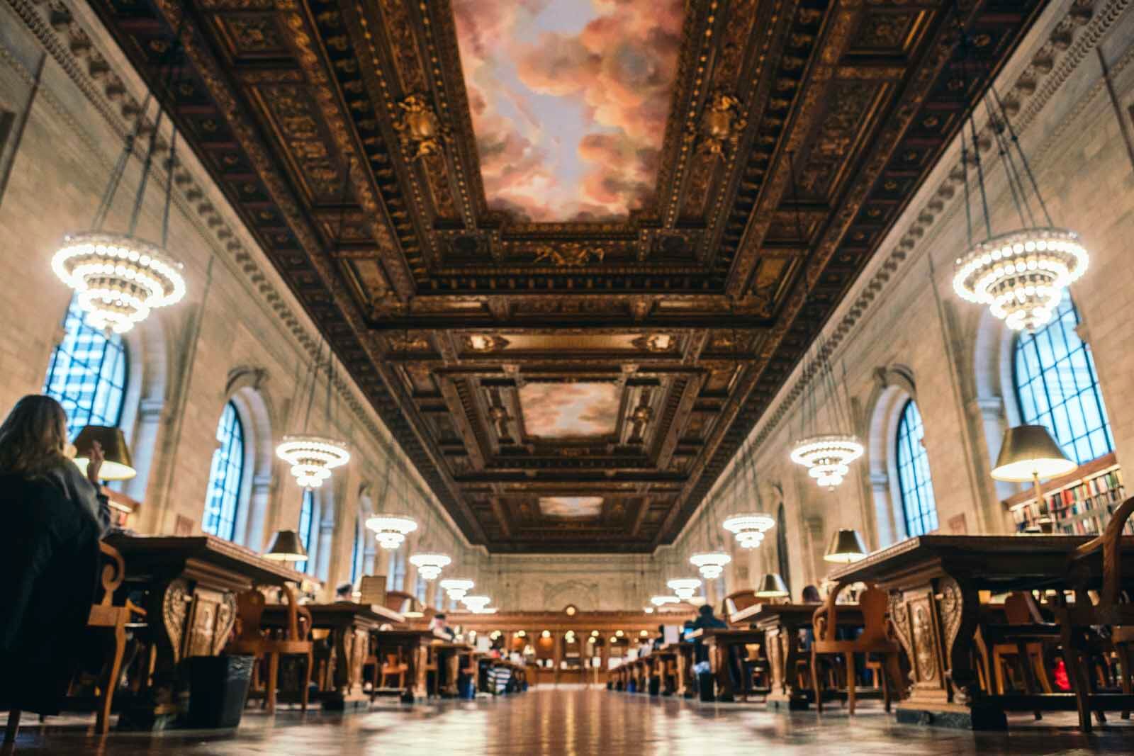 Reading Room inside the New York Public Library