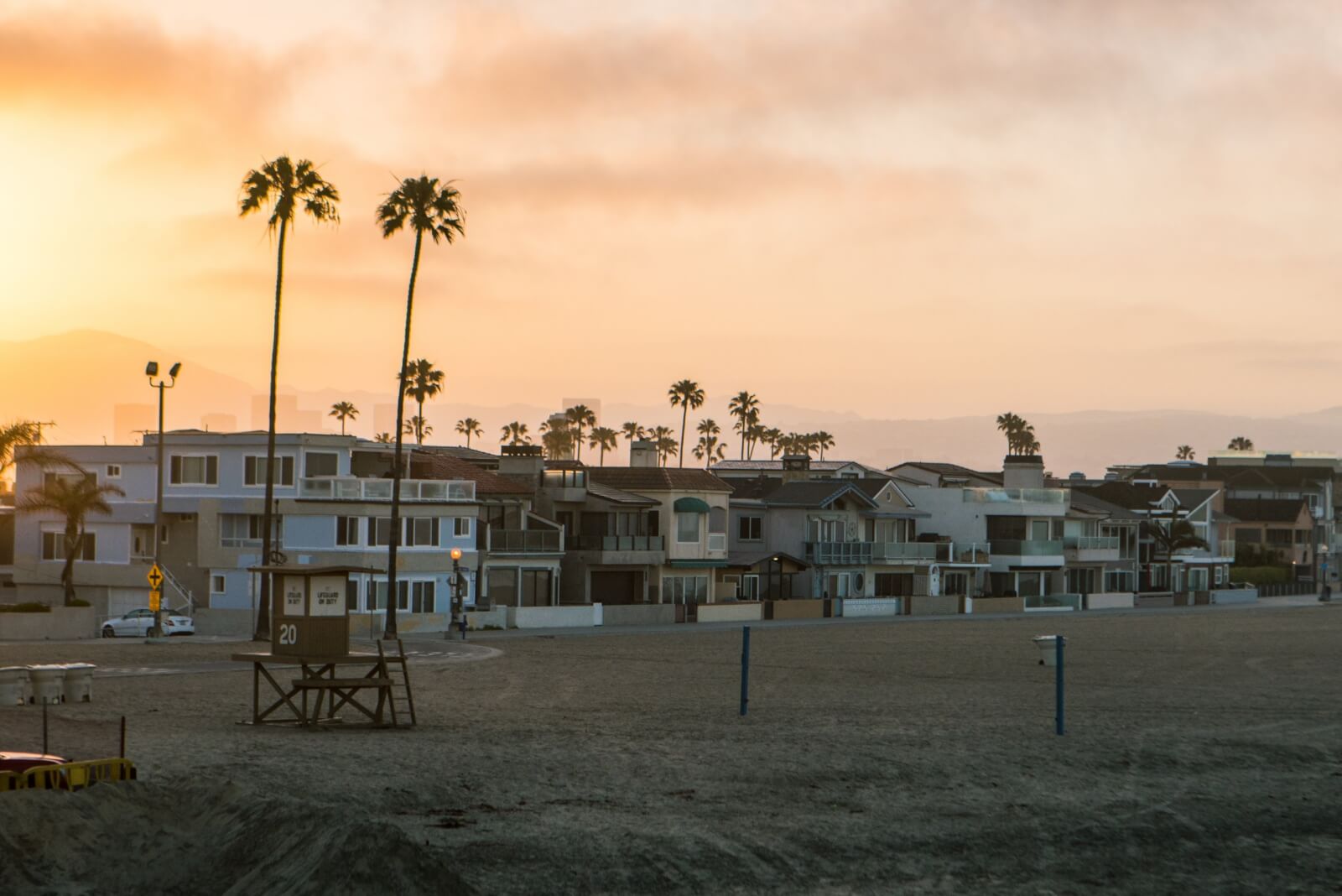 Newport Beach California during sunrise