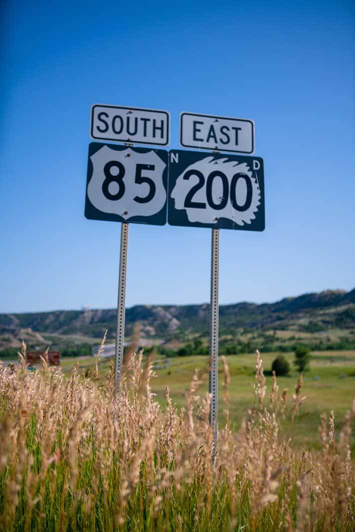 road signs in North Dakota