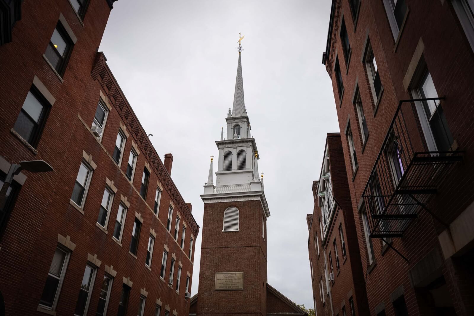 Old North Church on the Freedom Trail in Boston in the North End