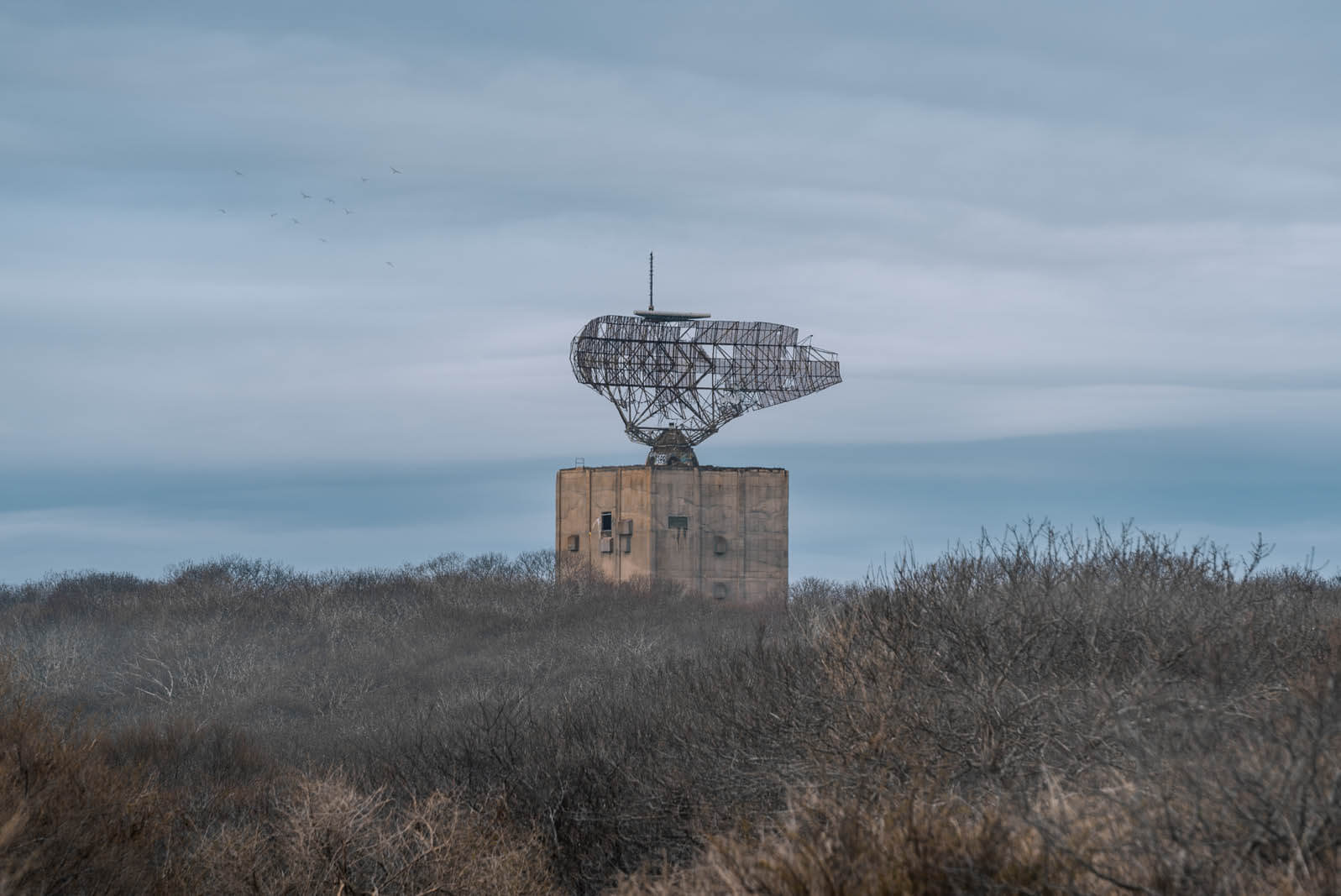 Old military base ruins at Camp Hero State Park in Montauk the Hamptons New York