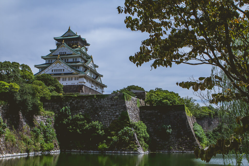 Osaka Castle by the water