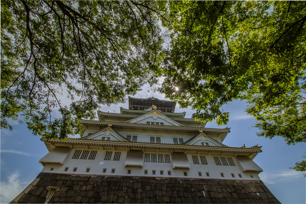 Osaka Castle Sunburst