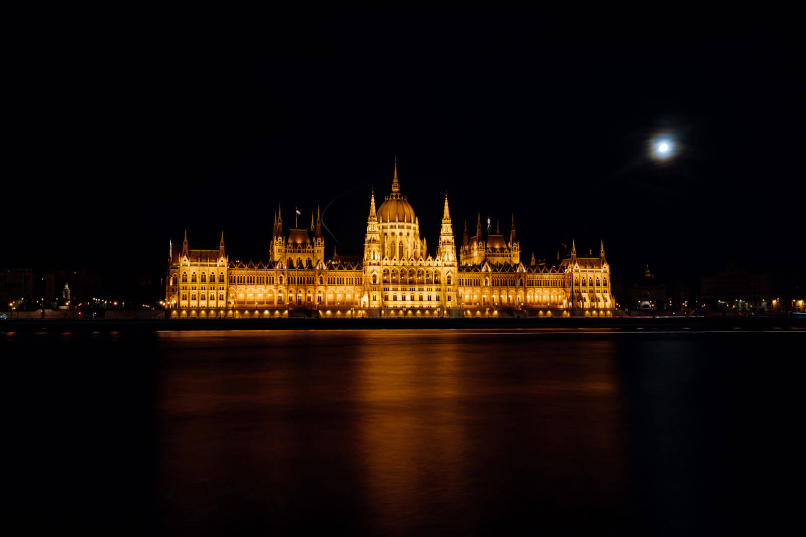 Parliament lit up at night in Budapest