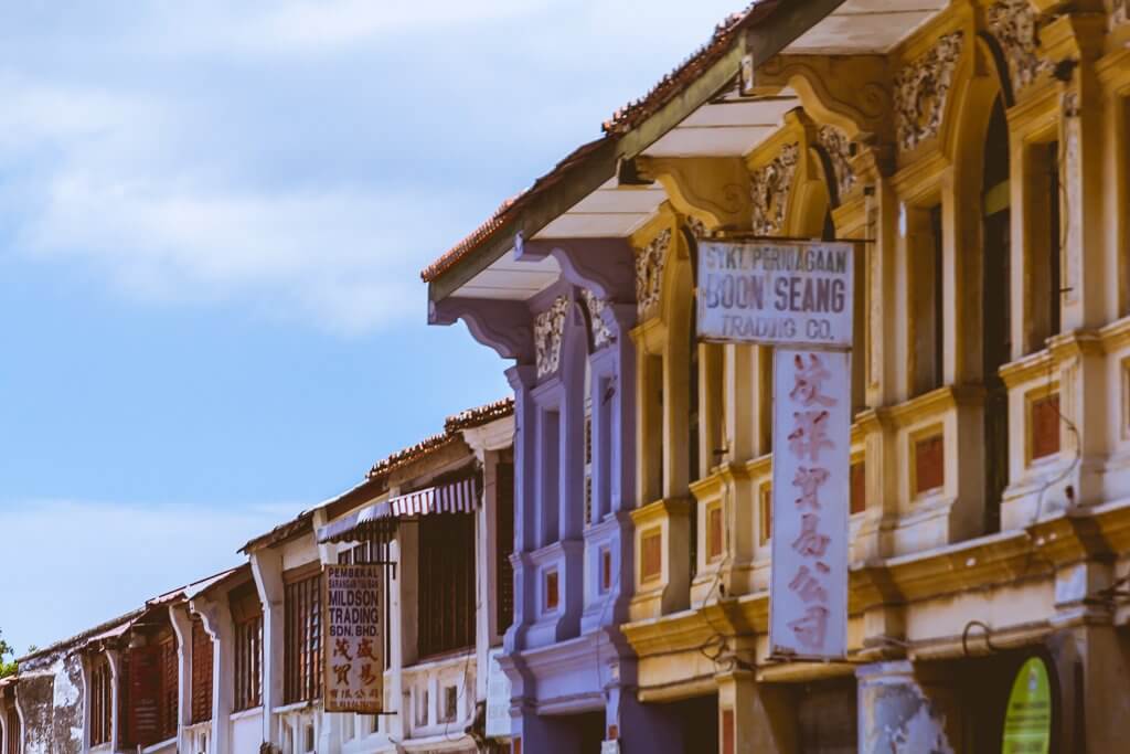 Georgetown Penang - colorful shophouses