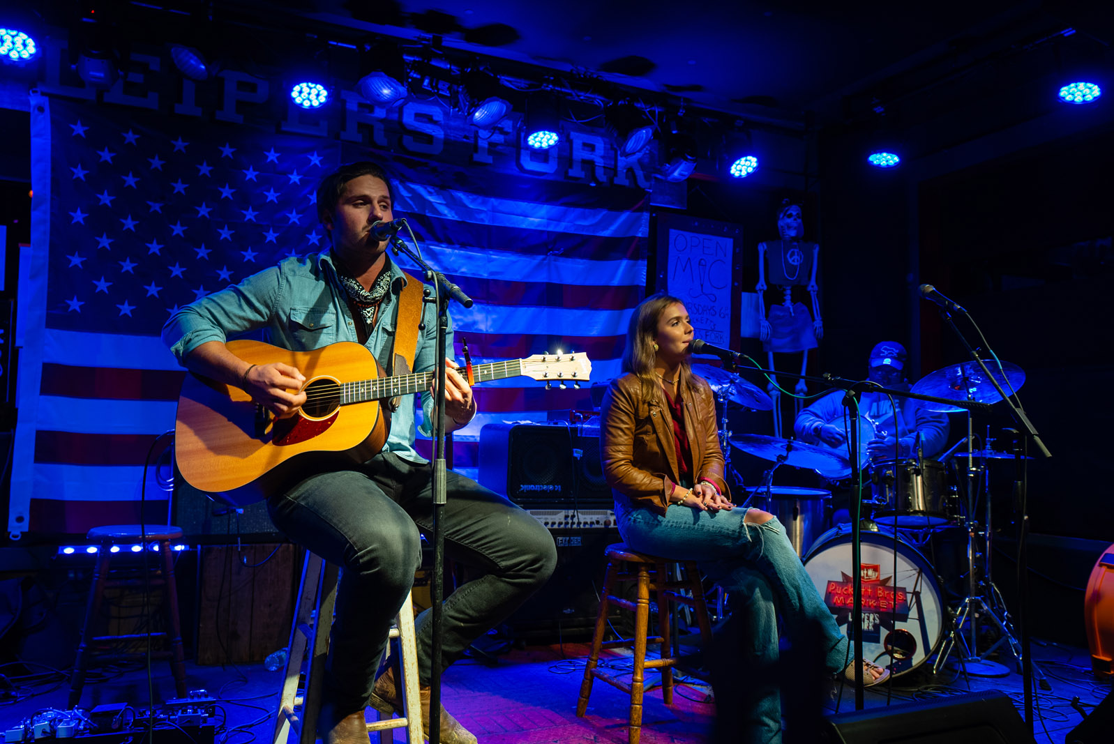 Performance at Pucketts of Leipers Fork in Tennessee on open mic night