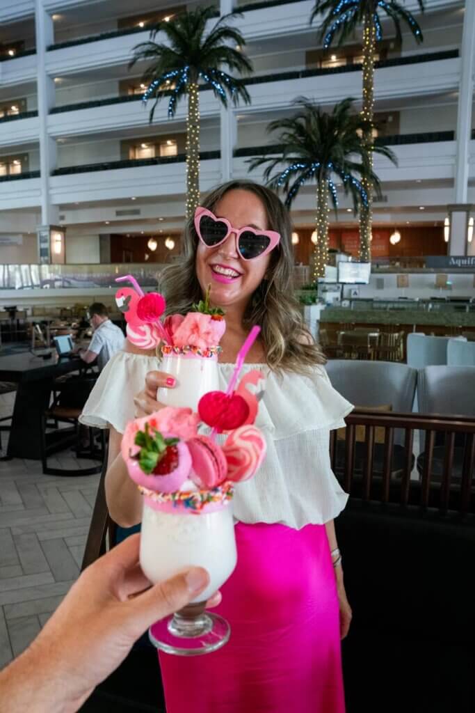 Pink Flamingo Shakes from JW Marriott Desert Springs in Palm Springs