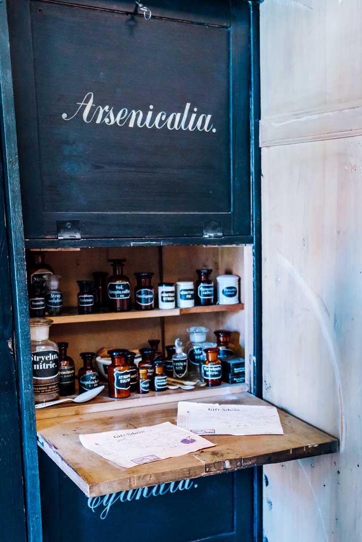 Poison Cabinet in Apothecary Museum