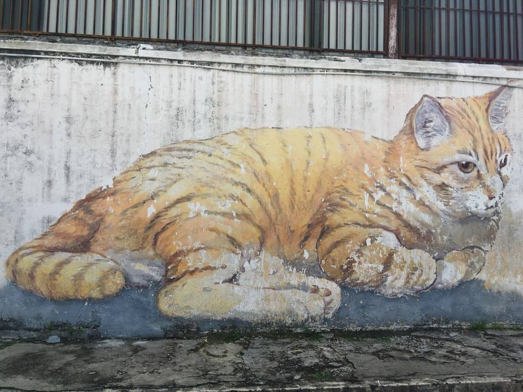 Georgetown Street Art - giant orange cat painting