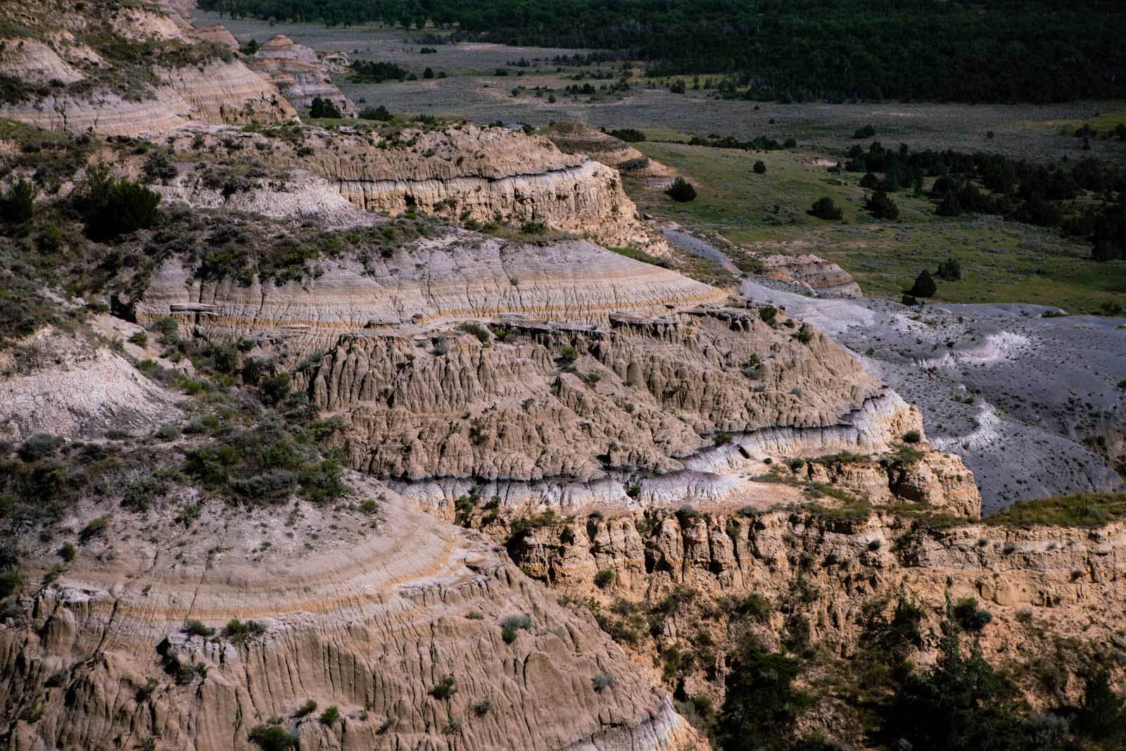 Rock formations and views at Theodore Roosevelt National Park North Unit in North Dakota