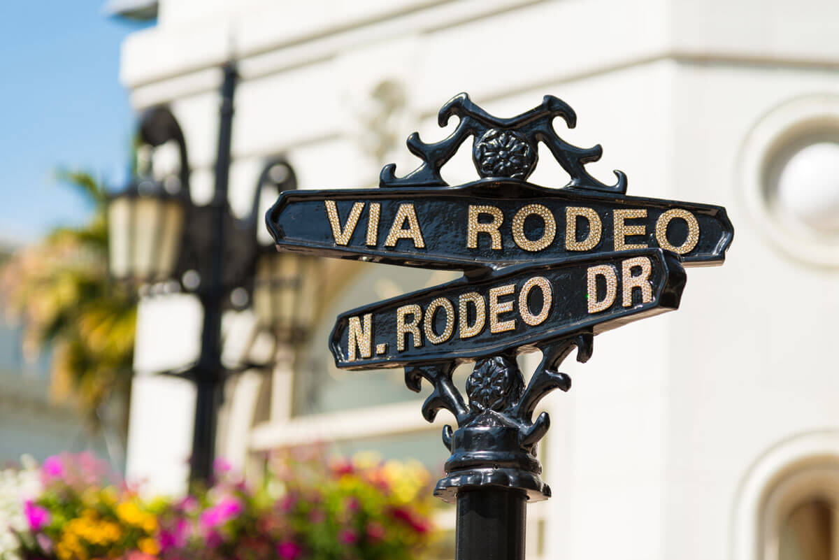 Rodeo Drive Sign Beverly Hills' Art Print 