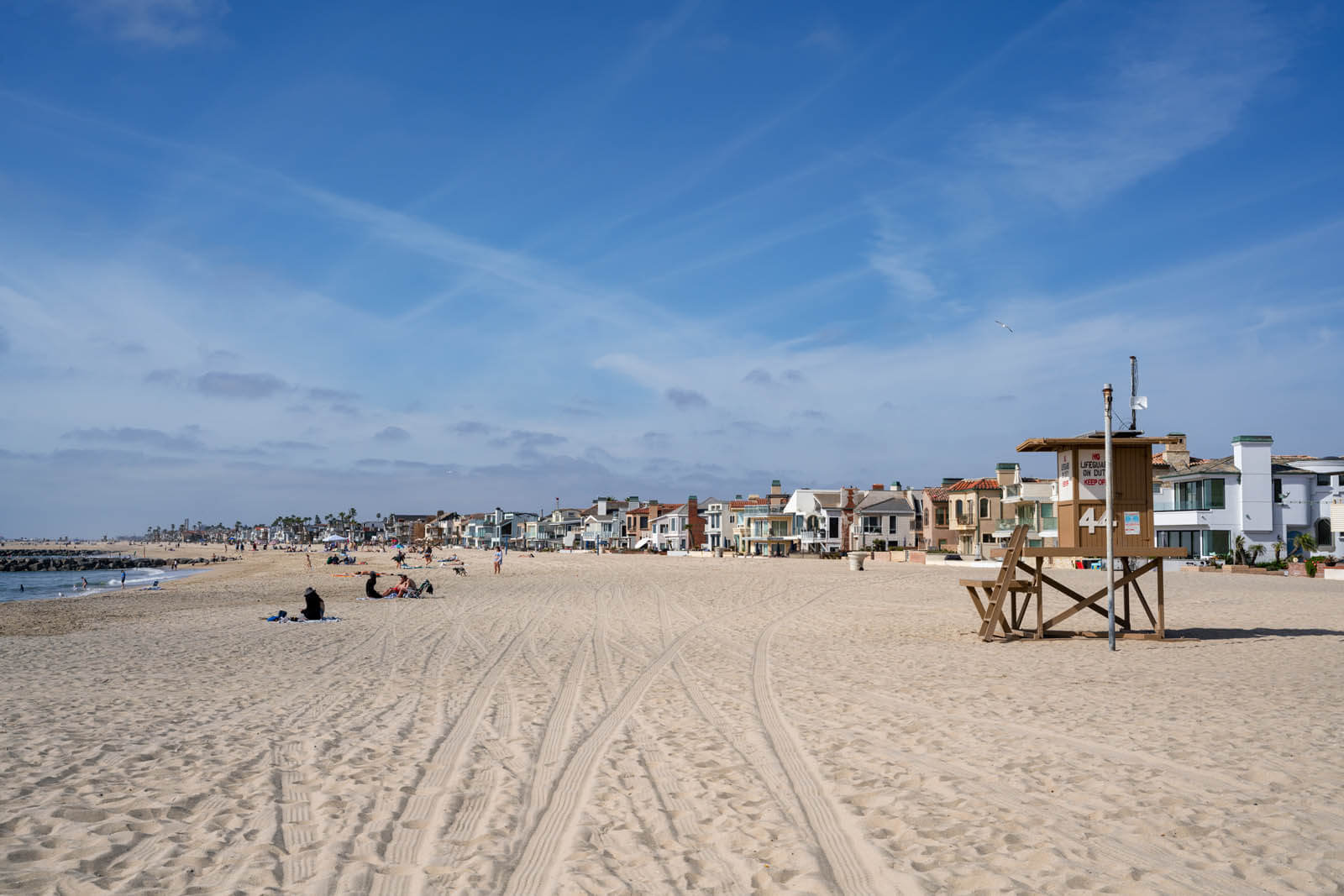 Santa Ana River Jetties at Newport Beach in Orange County California