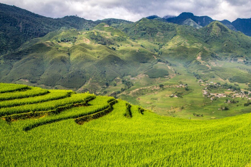 Rice Terraces and rolling hills of Sapa Vietnam