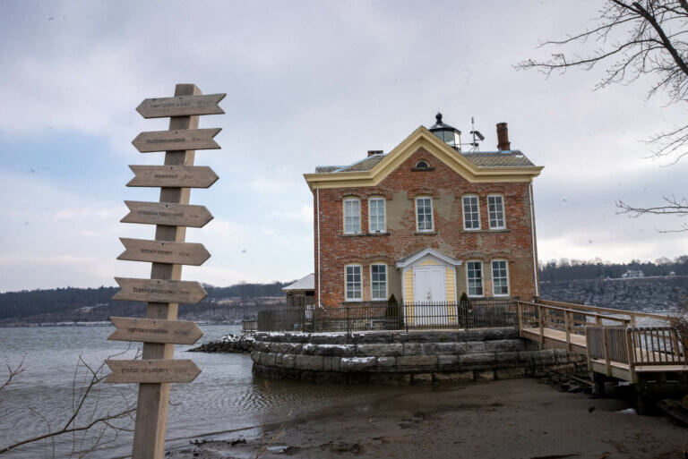 Saugerties Lighthouse on the Hudson River in Saugerties New York