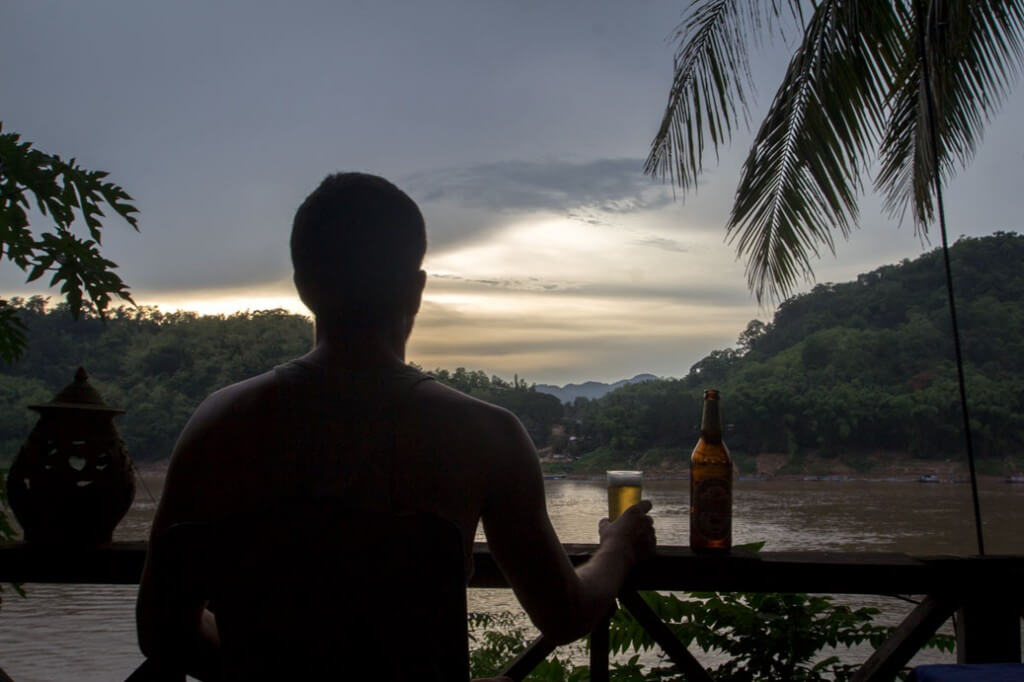 Drinks along Nam Khan River in Luang Prabang