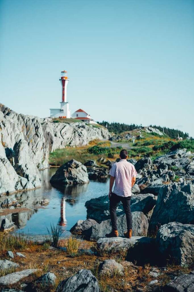 Scott at Cape Forchu Lightstation on Nova Scotia