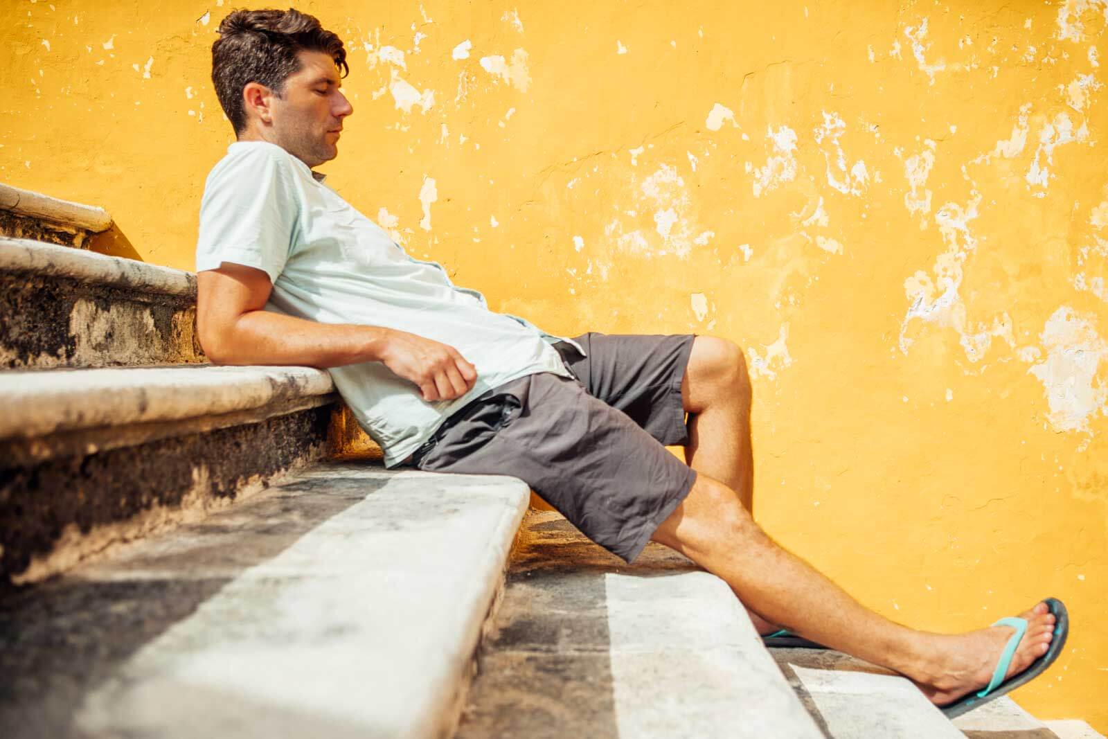 Scott at a fort in Campeche Mexico