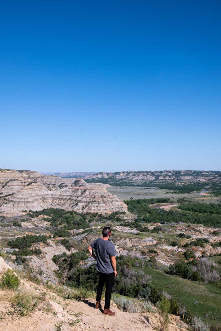 Scott looking at the view at Theodore Roosevelt National Park in North Dakota