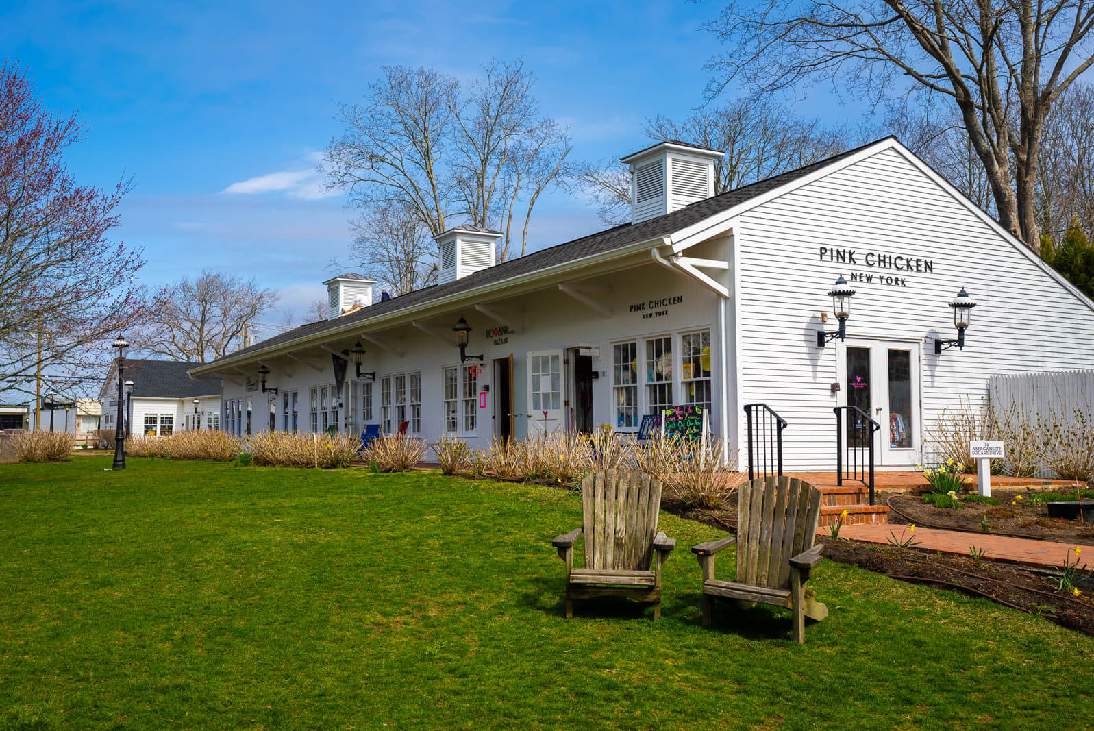 Shops in Amagansett Square in the Hamptons New York