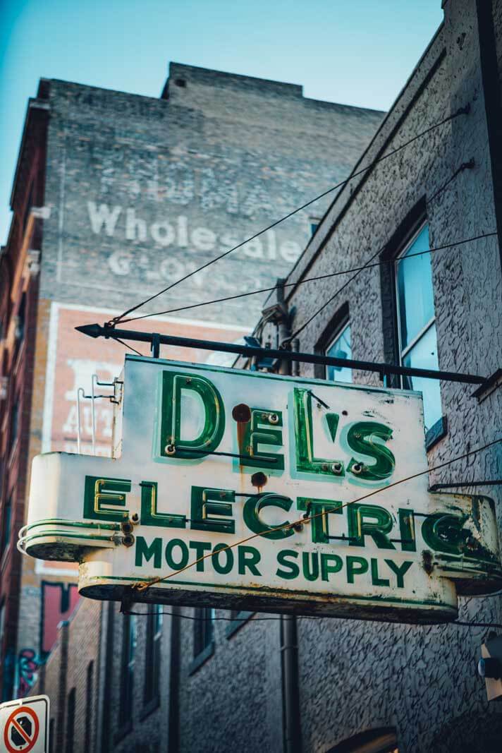 old Sign in the exchange district in Winnipeg