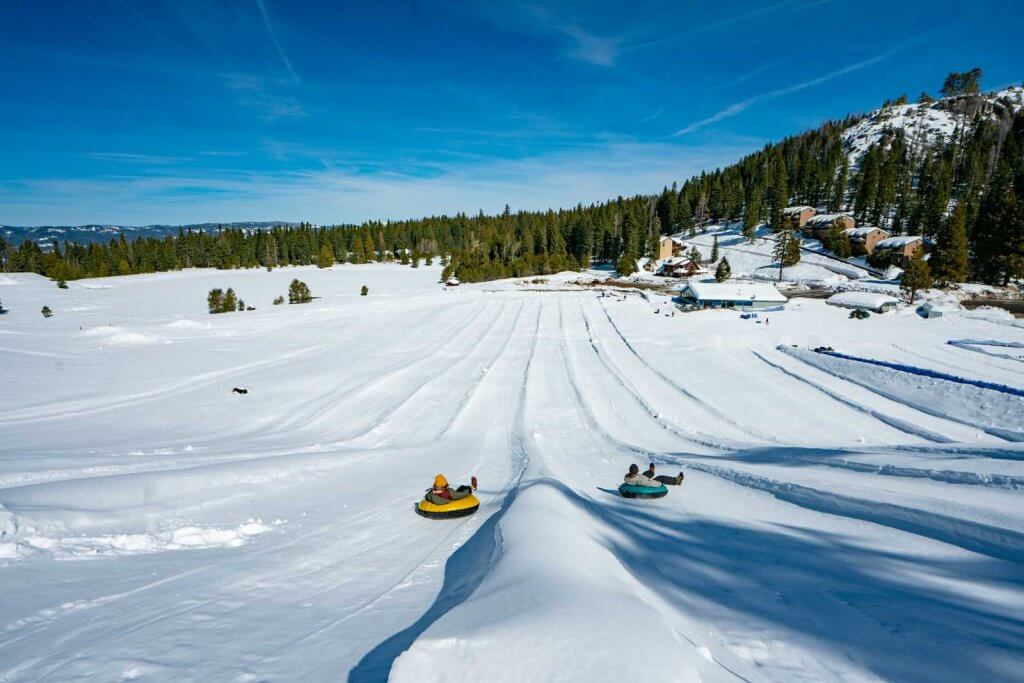 snow tube race at Leland Snowplay