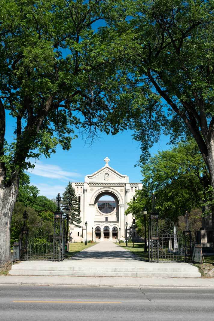 outside St Boniface cathedral in winnipeg