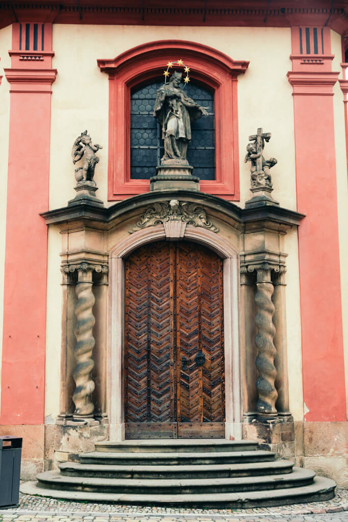 St John of Nepomuk statue at the Prague Castle Complex in the Czech Republic