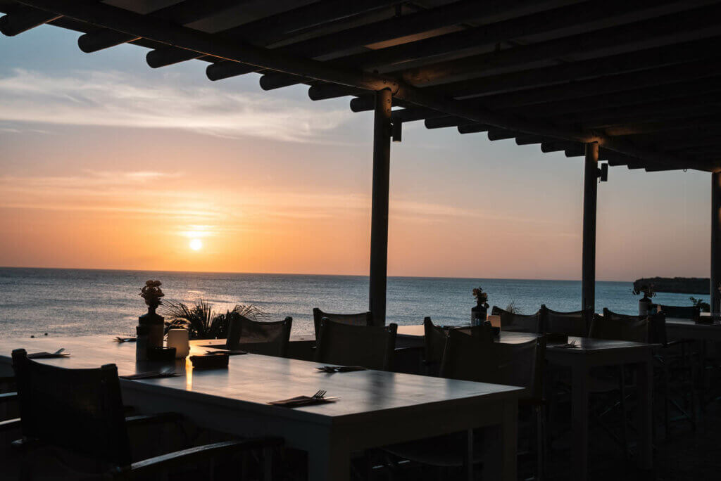Sunset at Coral Estate Luxury Hotel in Stin Willibrordus in Curacao