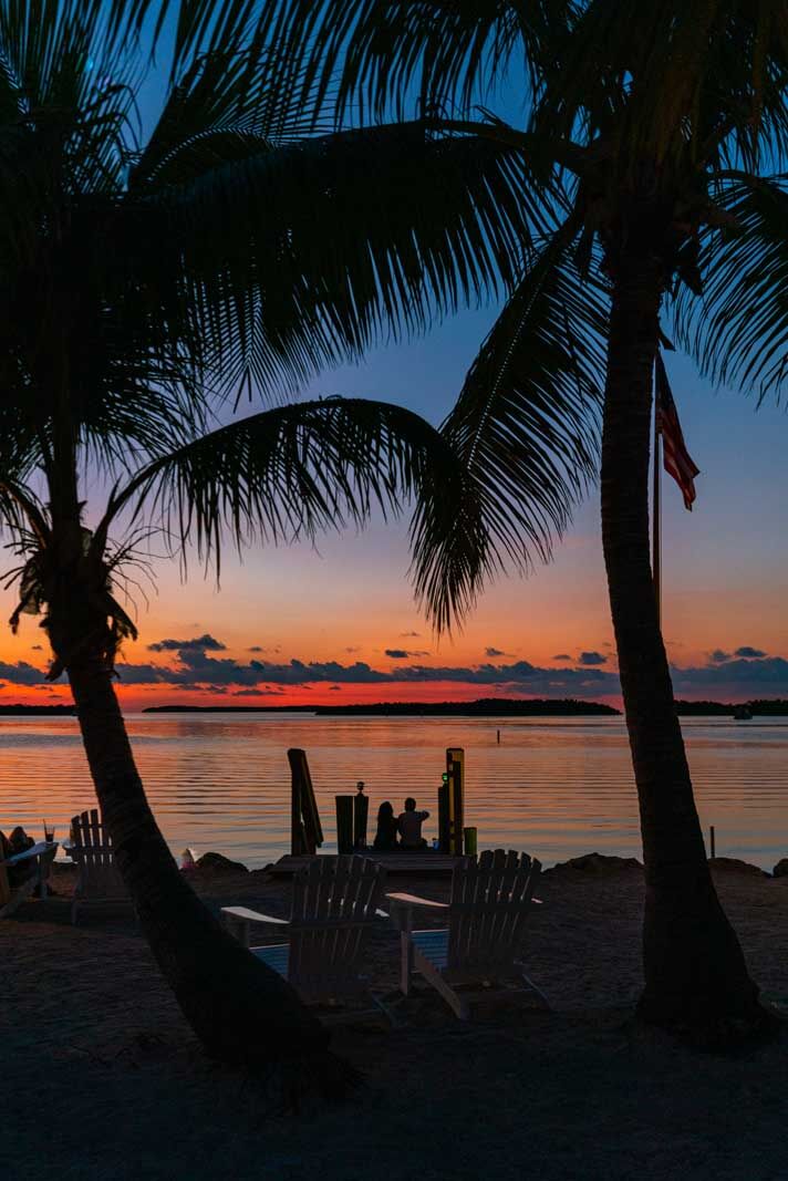 Sunset at Moorings Village in Islamorada a great place to stay in the florida keys