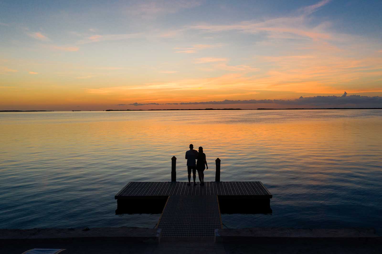 megan and scott stealing a sunset in the florida keys