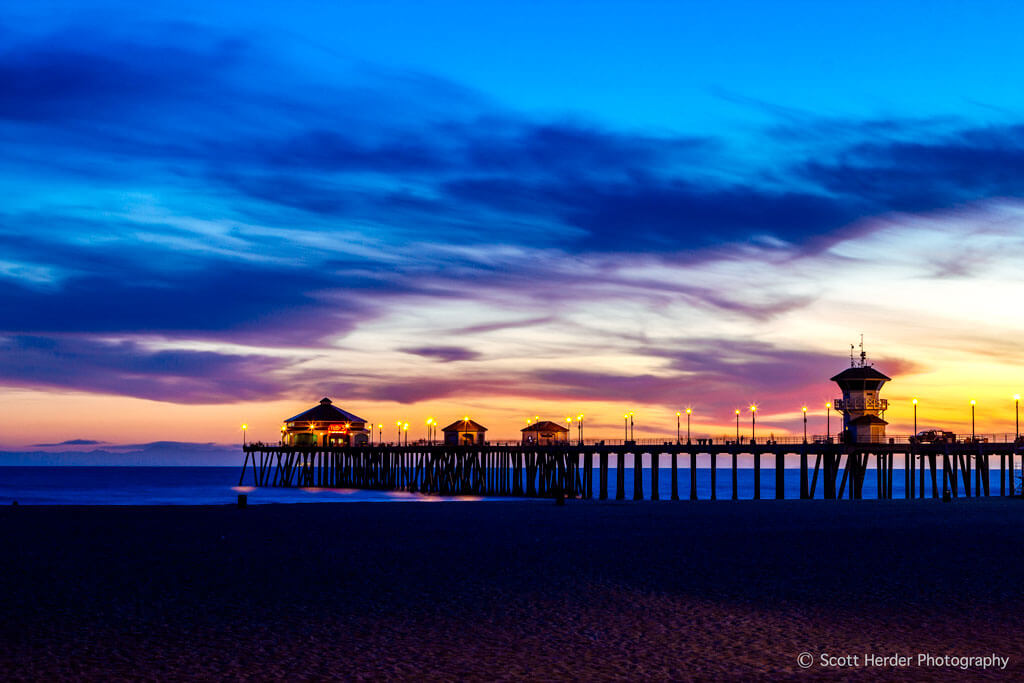 Huntington Beach Pier during Sunset