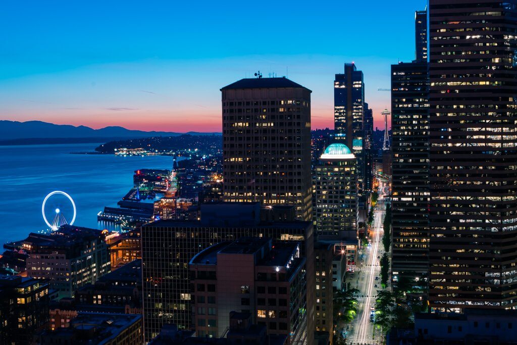 Sunset from Smith Tower in Seattle