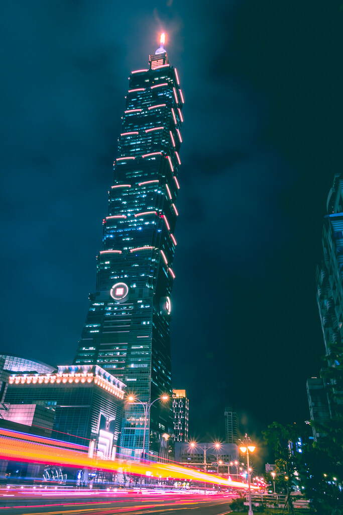 Taipei 101 in Taipei Taiwan at night