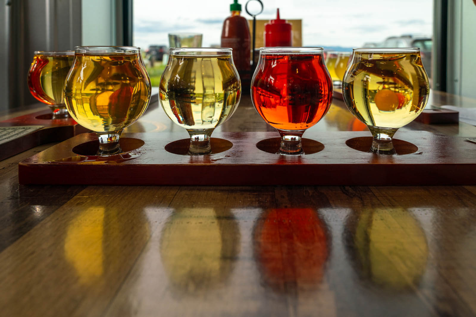 Tasting Flight at Big Mountain Ciderworks in Kalispell Montana