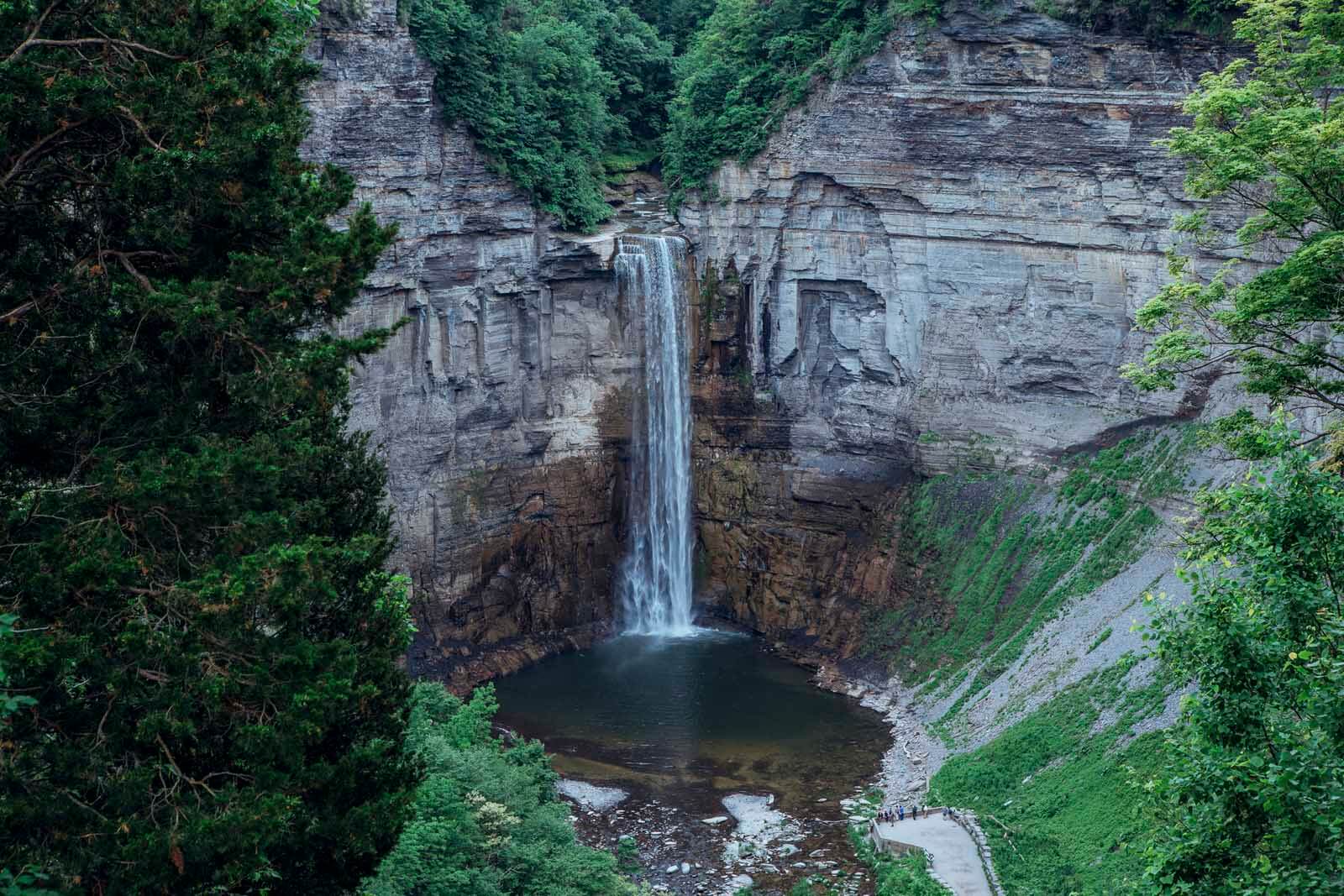 Scott at the bottom of the falls at Taughannock Falls