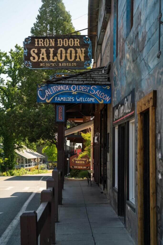 The Iron Door Saloon in Groveland California the oldest saloon in the state in Tuolumne County