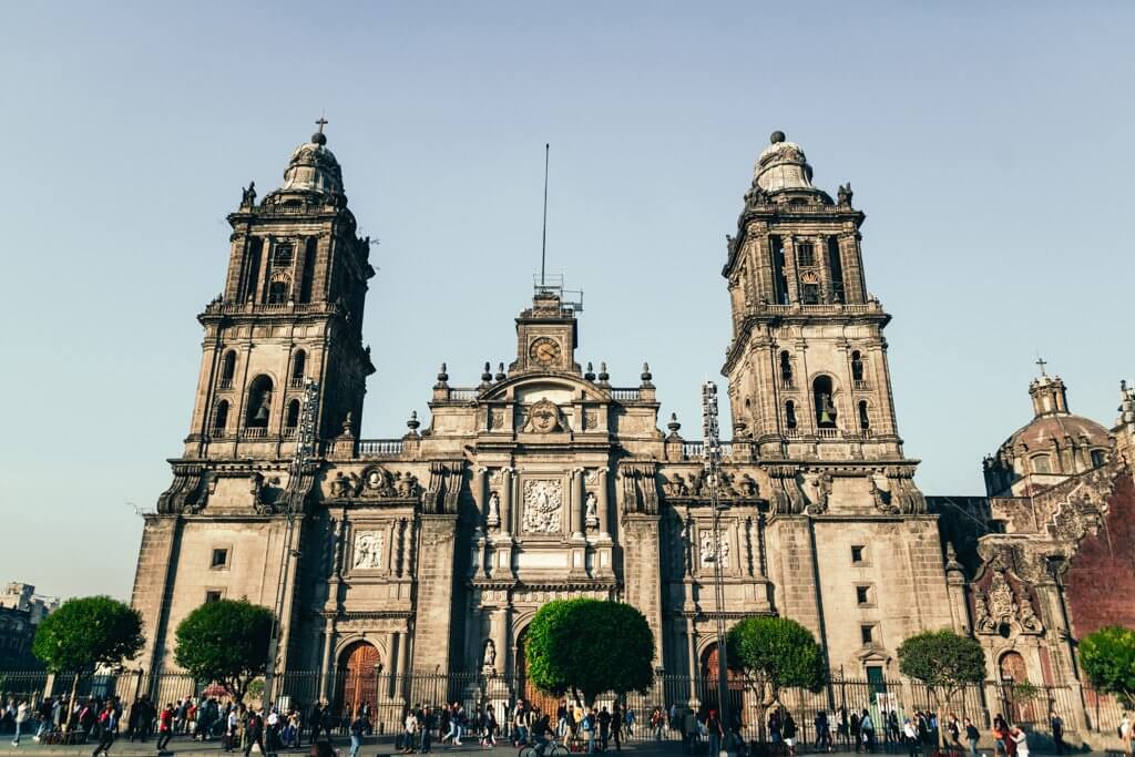The Metropolitan Cathedral in the historical center of Mexico City