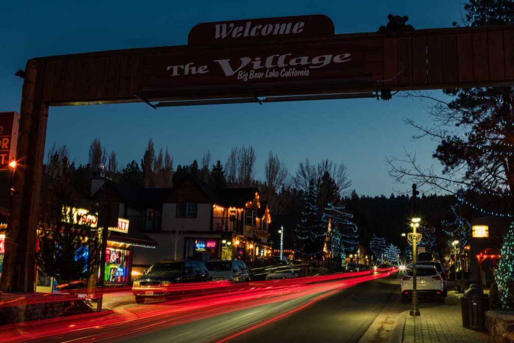 Big Bear Village in Big Bear California in winter