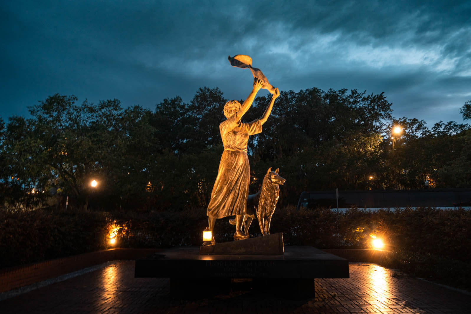 The Waving Girl Statue in Savannah Georgia
