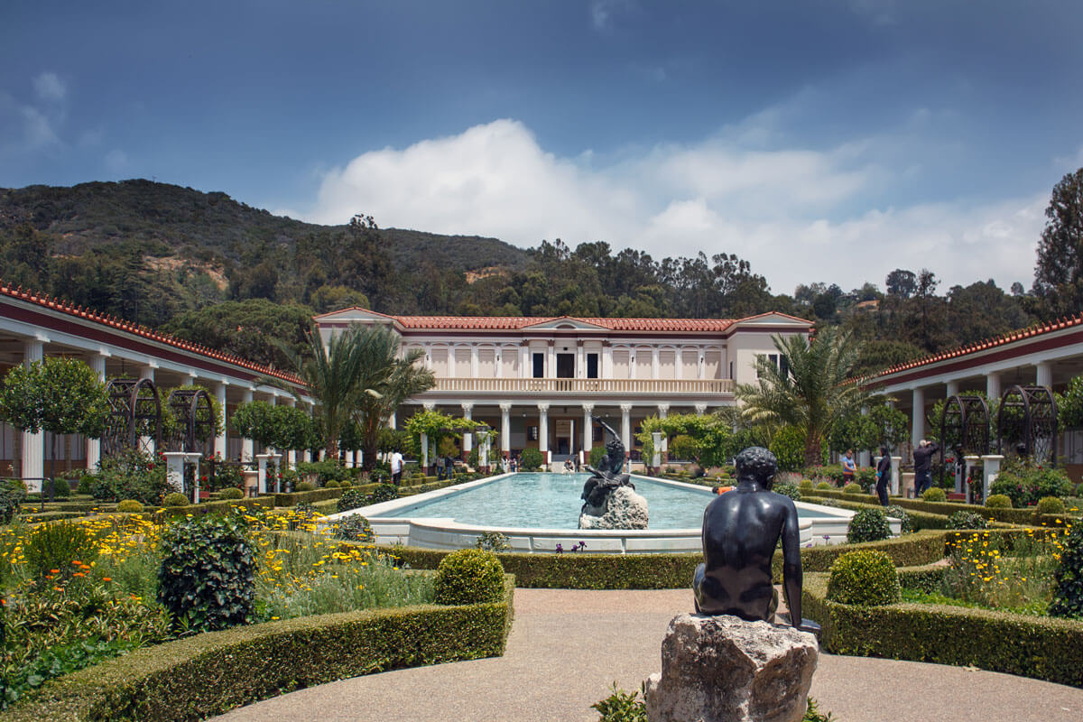 The-beautiful-exterior-gardens-of-the-Getty-Villa-in-Pacific-Palisades-in-Malibu-California