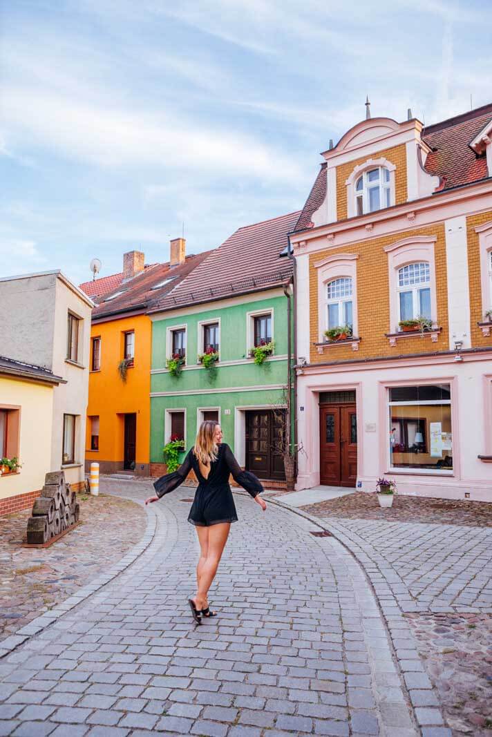 Megan in the streets of Lubbenau