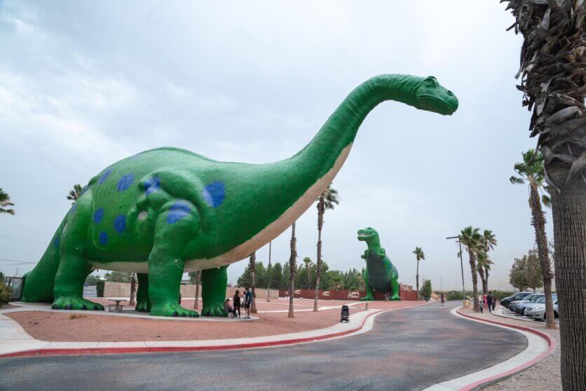 The famous Cabazon Dinosaurs near Palm Springs California
