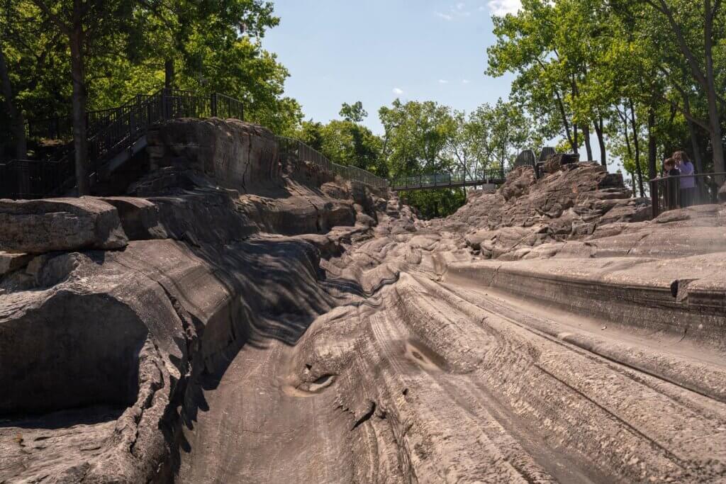 The glacial grooves from the Ice Age on Kelleys Island in Ohio