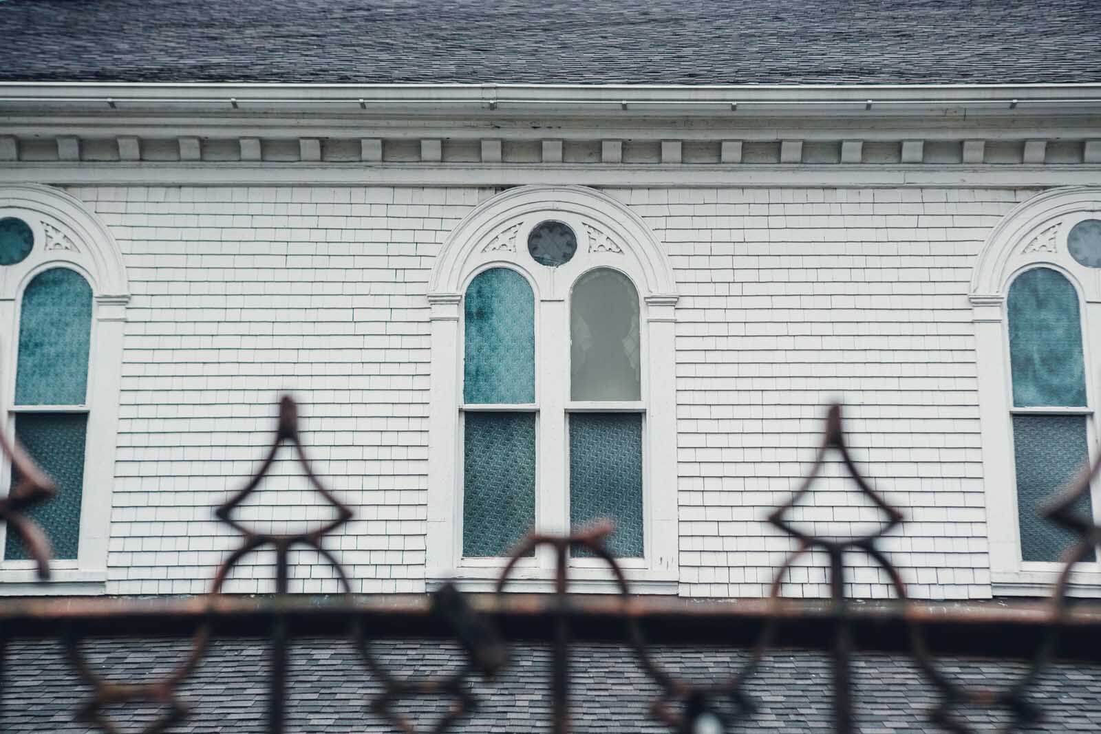 the famous head in the window at St Pauls Church in Halifax Nova Scotia