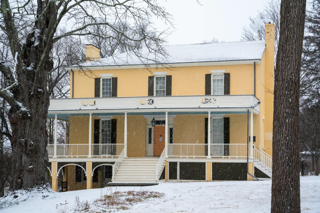 Thomas Cole National Historic Site and Home in Catskill New York in winter