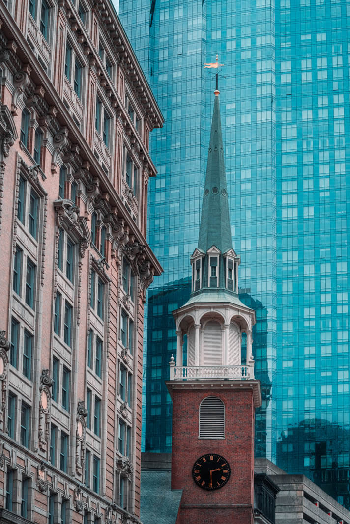 Top of Old South Meeting House in Boston MA