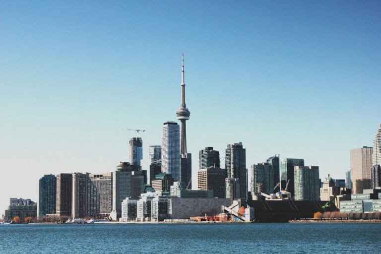 Toronto skyline view from Lake Ontario